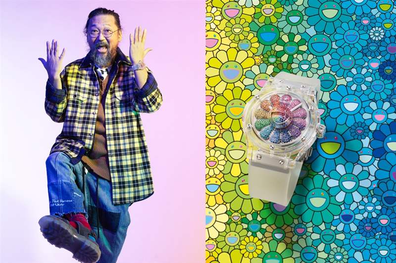 宇舶恒寶Hublot Classic Fusion Takashi Murakami Sapphire Rainbow 會旋轉(zhuǎn)的彩虹太陽花-復刻表