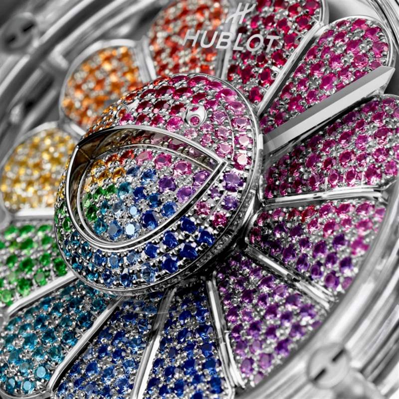 宇舶恒寶Hublot Classic Fusion Takashi Murakami Sapphire Rainbow 會旋轉(zhuǎn)的彩虹太陽花-復刻表