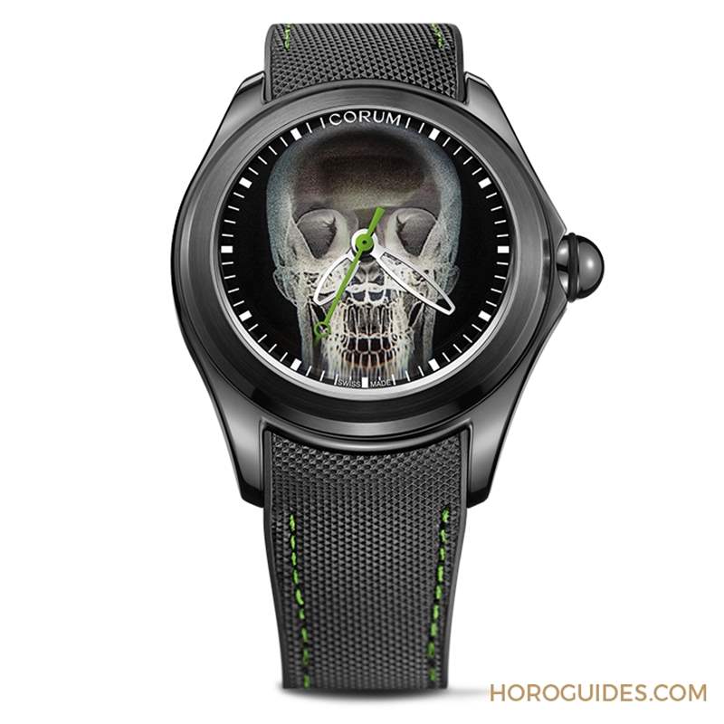 CORUM - 第二代登場，昆侖表Bubble 47 Skull X-Ray 泡泡系列骷髏頭腕表