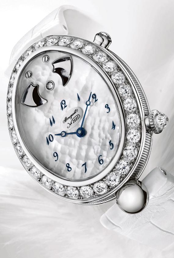 Breguet Reine de Naples With Hour-Strike Watch 寶璣那不勒斯'雷恩與小時(shí)'白色貝母面女士手表-復(fù)刻表