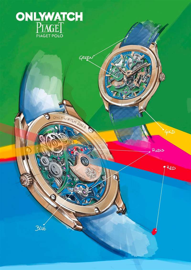 Piaget推出Polo Skeleton Arty超薄鏤空腕表:彩色機(jī)芯-復(fù)刻表
